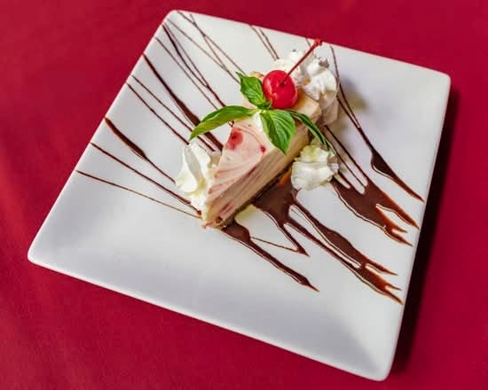 White Chocolate Raspberry Cheesecake.